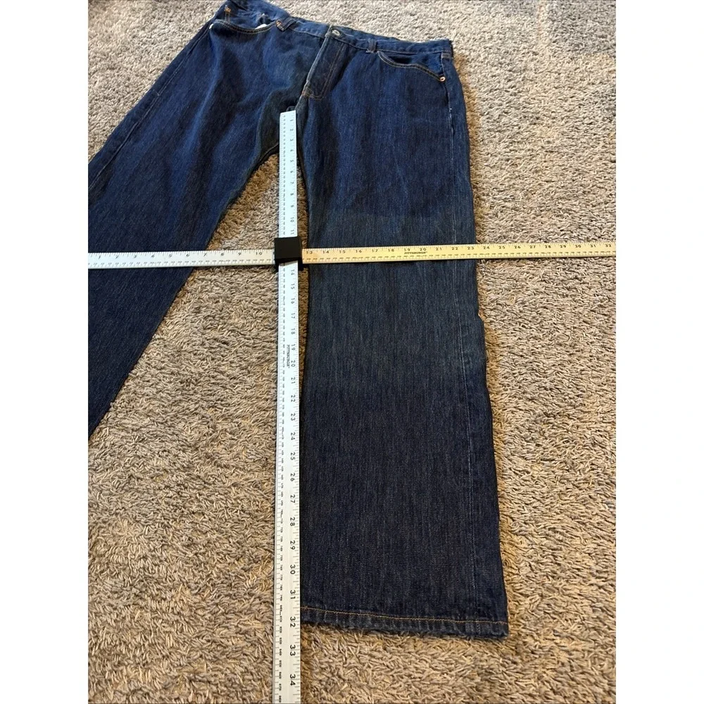 Levis 501 Jeans Mens 40x32 Blue Denim Pants Button Fly Workwear Dark Wash‎ FLAW